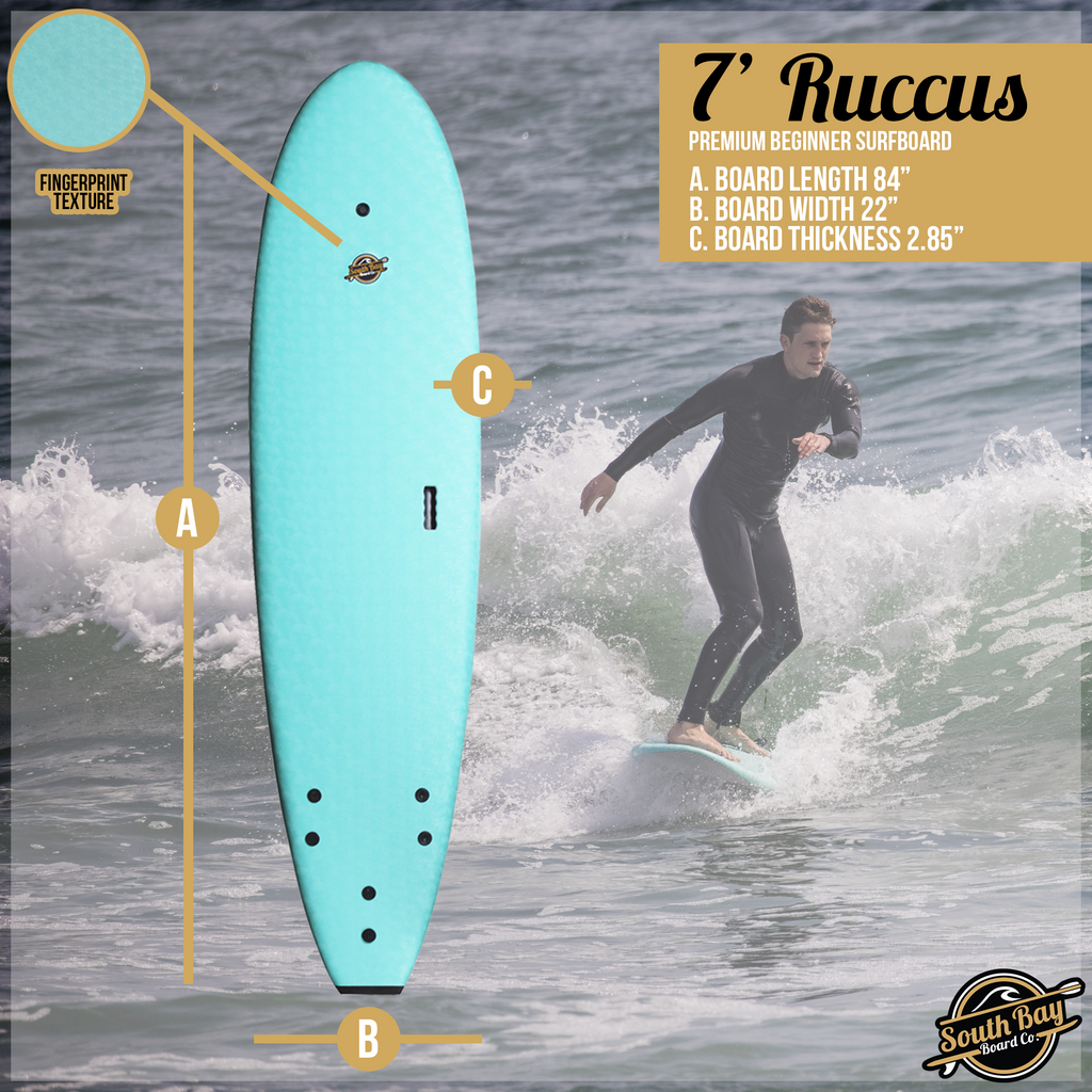 7' Ruccus Premium Beginner Surfboard - The  - South Bay Board Co.