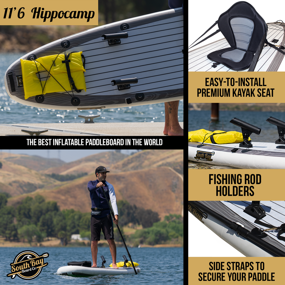 South Bay Board Co. - 11'6 Hippocamp Inflatable Fishing Stand Up Paddle  Board - The Best Value ISUP Package in the World